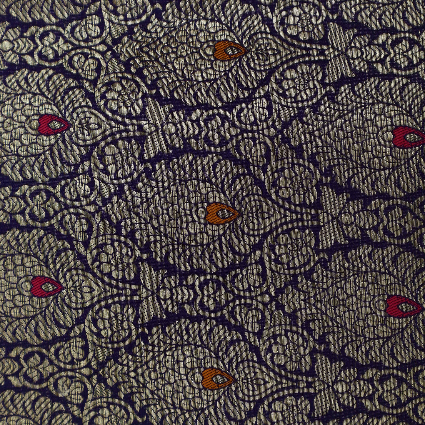 Royal Blue Color Brocade Fabric