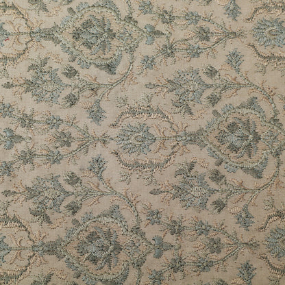 Beige Color Satin Brocade Embroidery Fabric