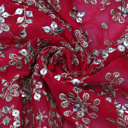 Georgette Sequins Embroidery Fabric