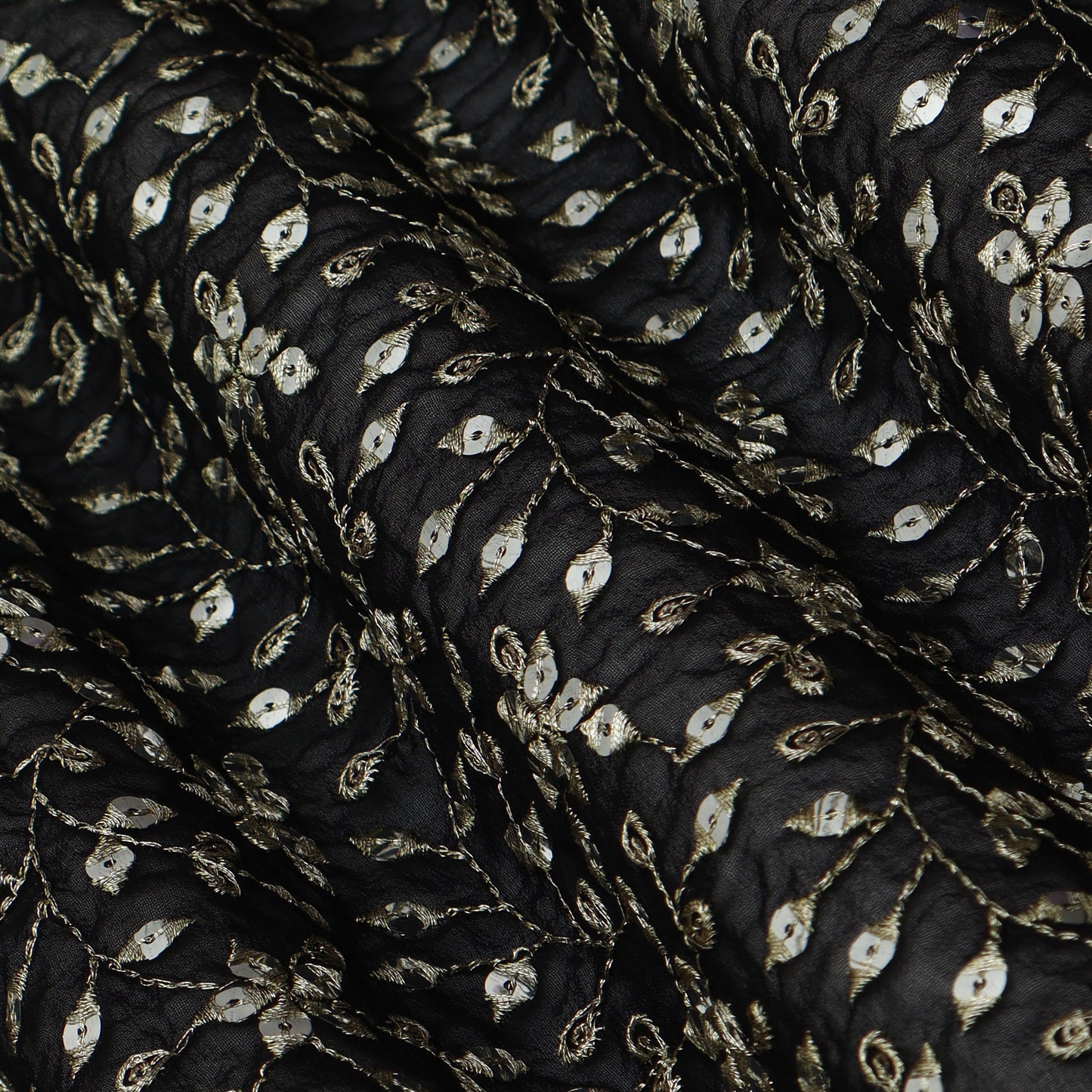 Georgette Sequins Embroidery Fabric