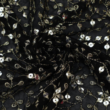 Georgette Sequins Embroidery Fabric