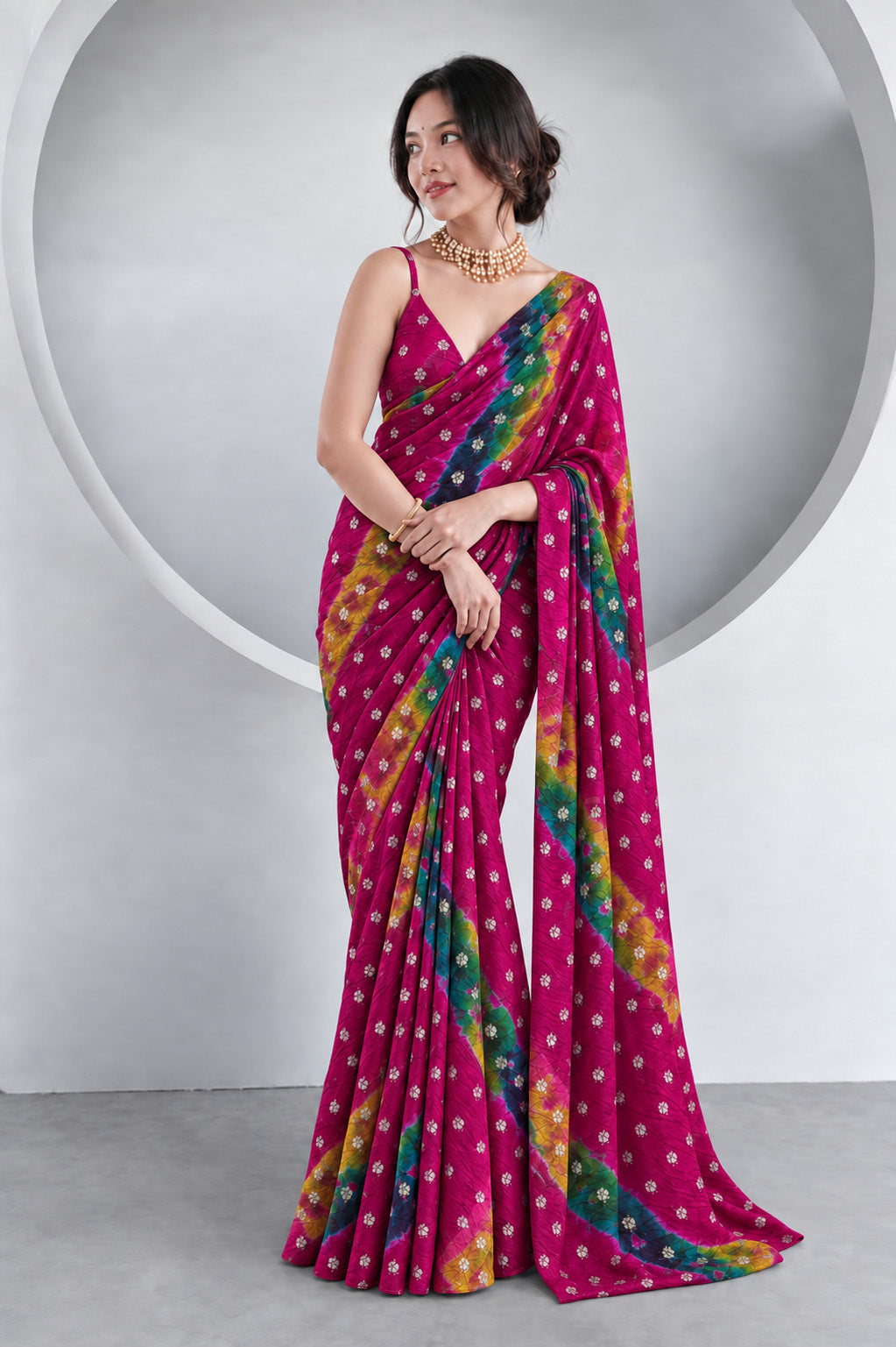 Pure Bandhani Brocade Fabric