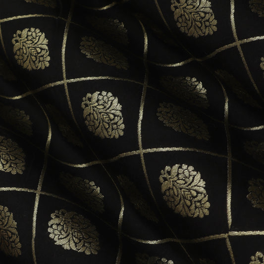 Black Color Brocade Fabric