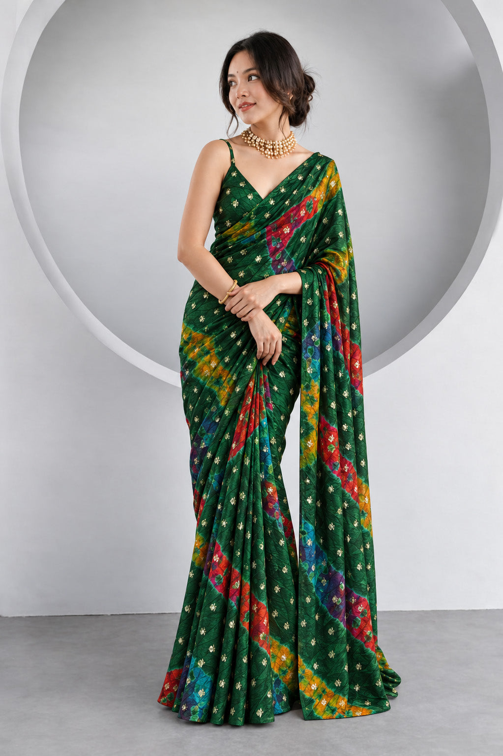 Pure Bandhani Brocade Fabric