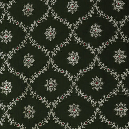 Green Color Katan Meena Brocade Fabric