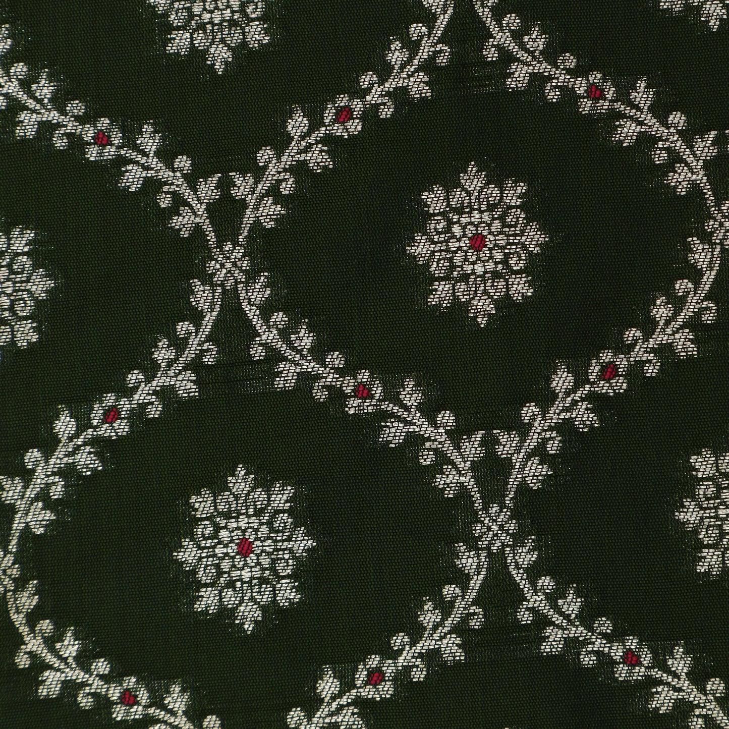 Green Color Katan Meena Brocade Fabric
