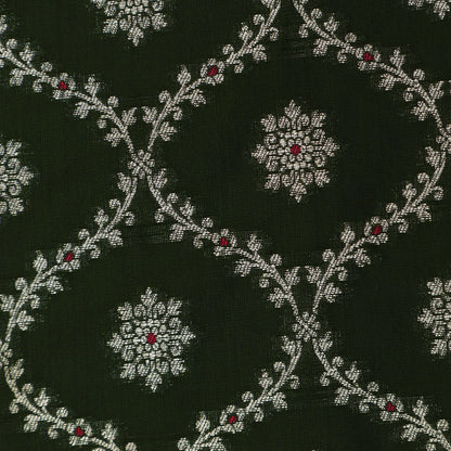 Green Color Katan Meena Brocade Fabric