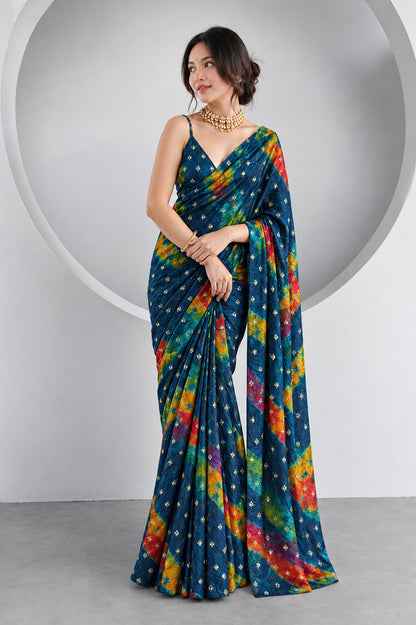Pure Bandhani Brocade Fabric