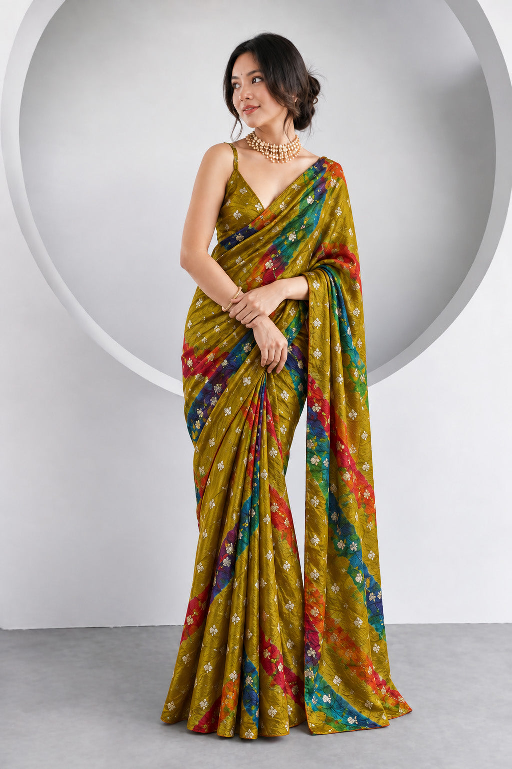 Pure Bandhani Brocade Fabric