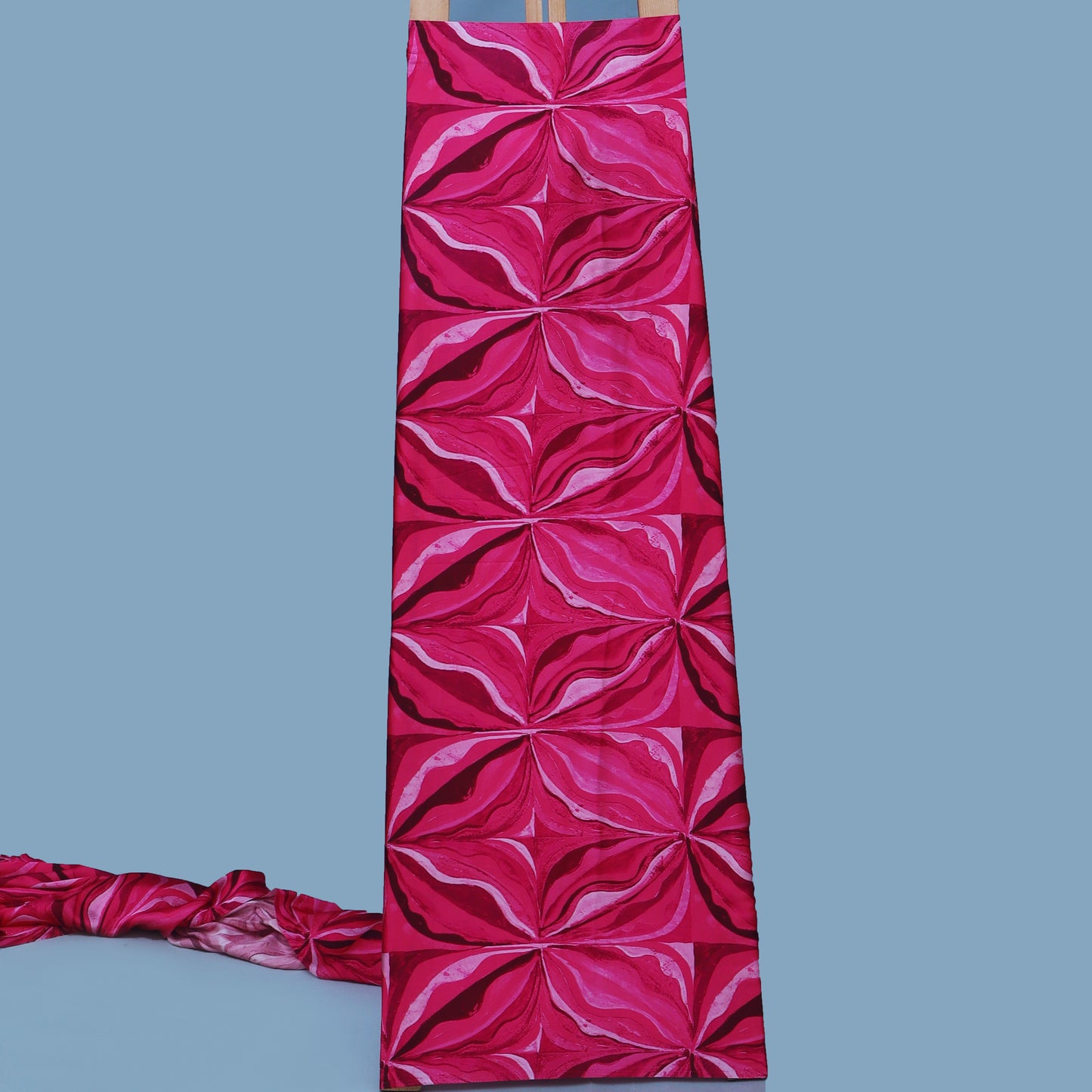 Pink Color Modal Satin Hydra Print Fabric