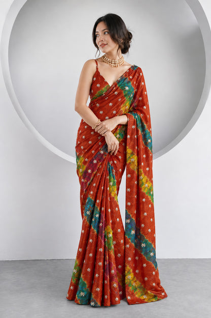 Pure Bandhani Brocade Fabric