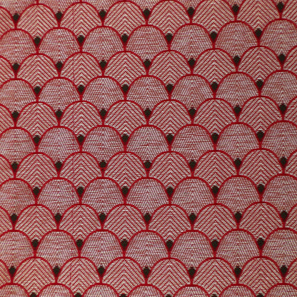 Red Color Katan Meena Brocade Fabric