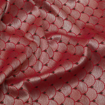 Red Color Katan Meena Brocade Fabric