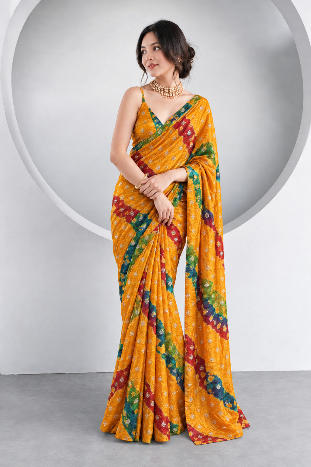 Pure Bandhani Brocade Fabric