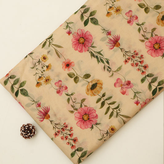 Mul Chanderi Digital Print Fabric