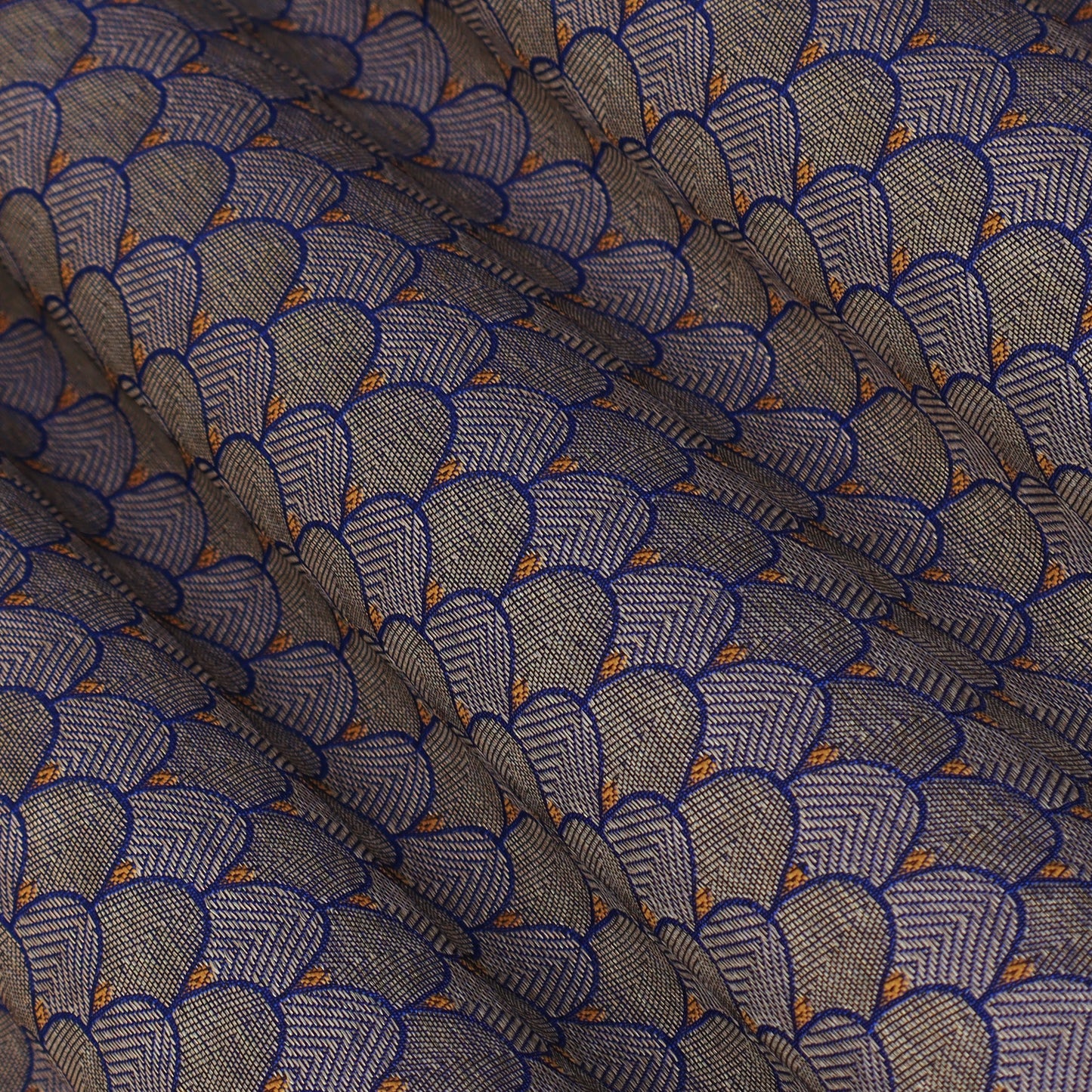 Blue Color Katan Meena Brocade Fabric