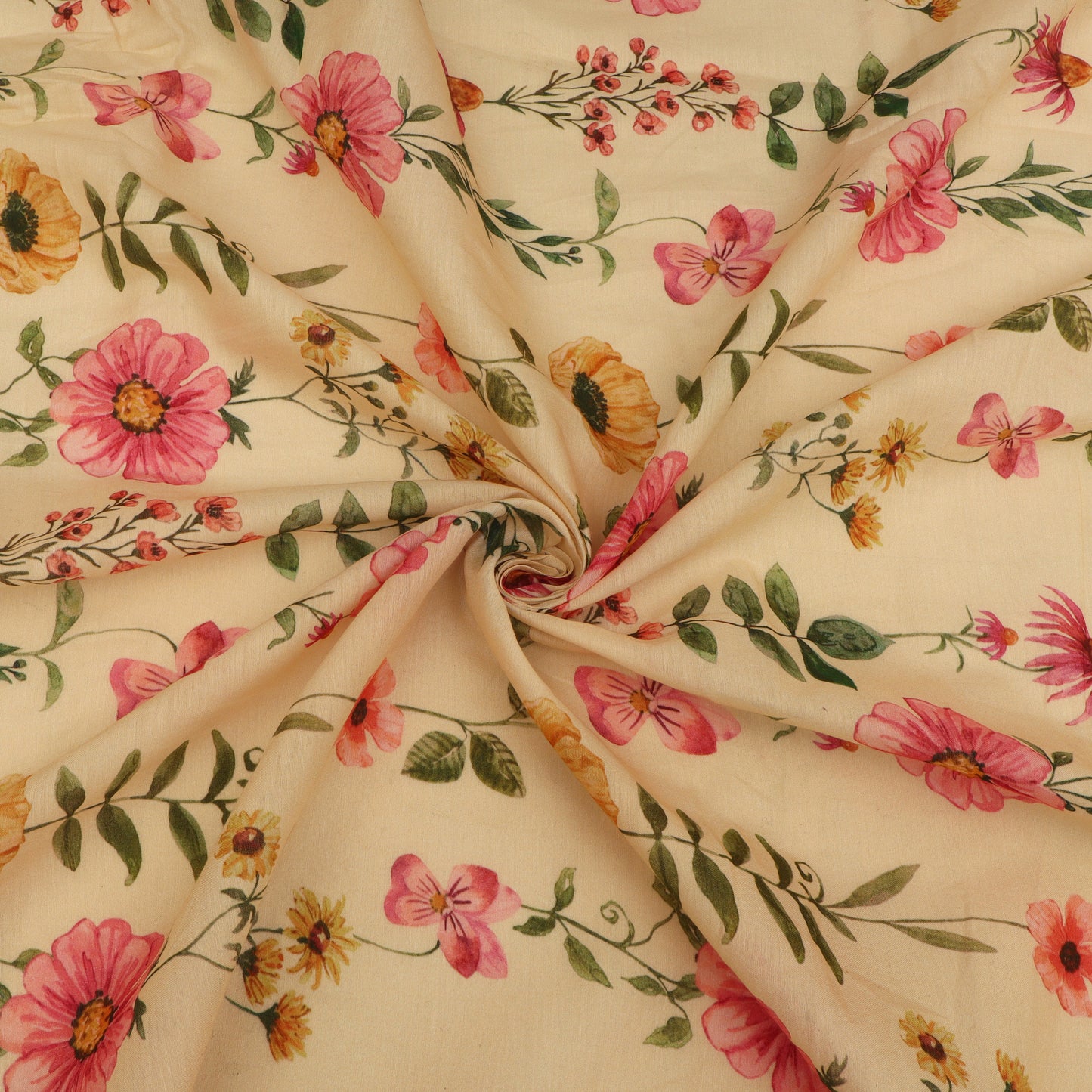Mul Chanderi Digital Print Fabric