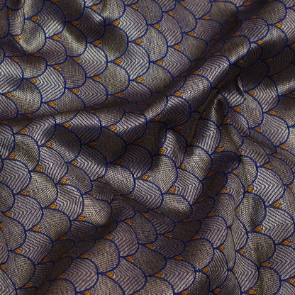 Blue Color Katan Meena Brocade Fabric