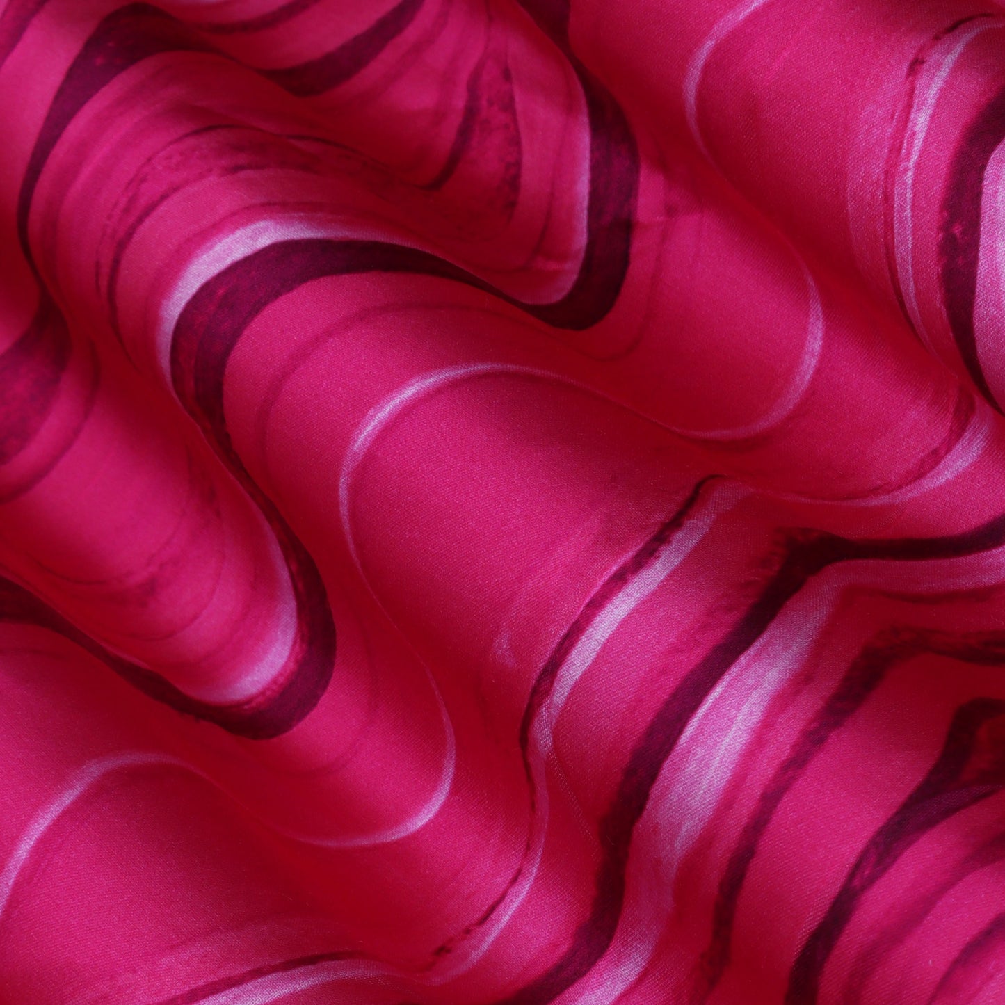 Pink Color Modal Satin Hydra Print Fabric