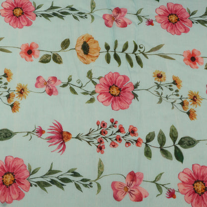 Mul Chanderi Digital Print Fabric