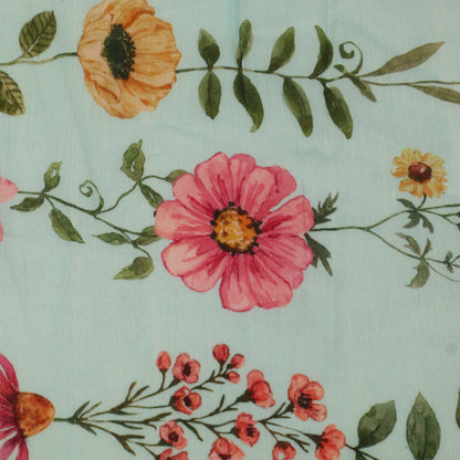 Mul Chanderi Digital Print Fabric