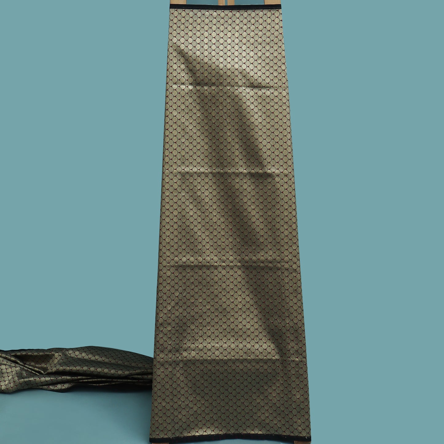 Green Color Katan Meena Brocade Fabric