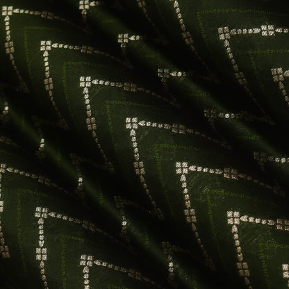 Mehndi Green Color Brocade Fabric