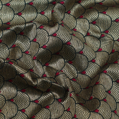 Green Color Katan Meena Brocade Fabric