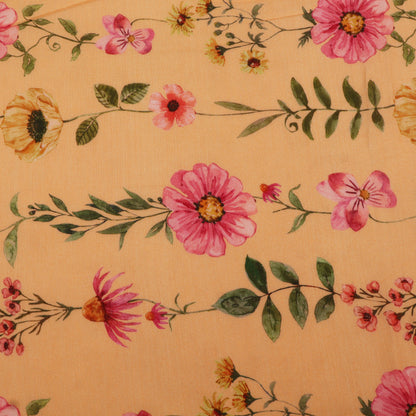 Mul Chanderi Digital Print Fabric
