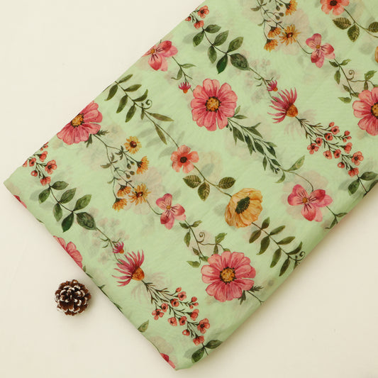 Mul Chanderi Digital Print Fabric