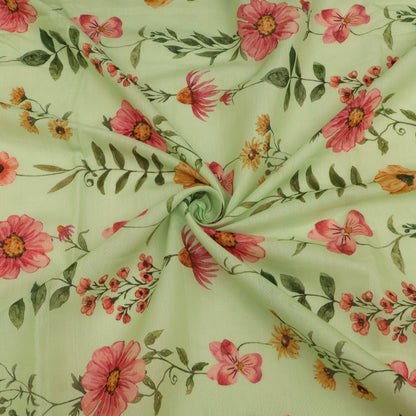 Mul Chanderi Digital Print Fabric