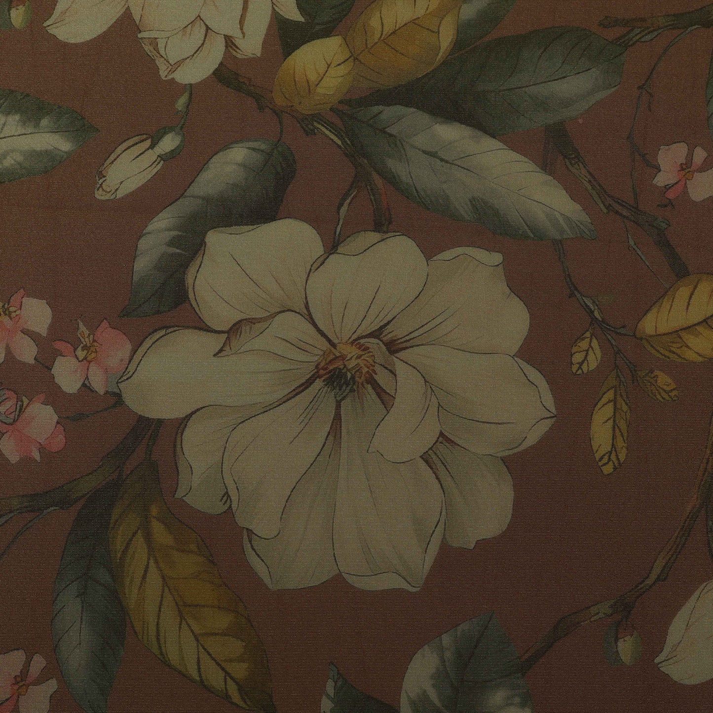 Brown Color Tissue Print Fabric