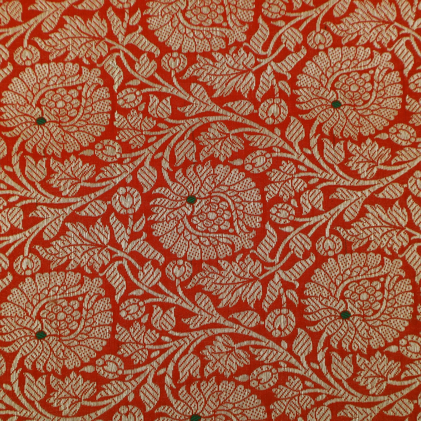 Red Color Katan Meena Brocade Fabric