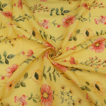 Mul Chanderi Digital Print Fabric