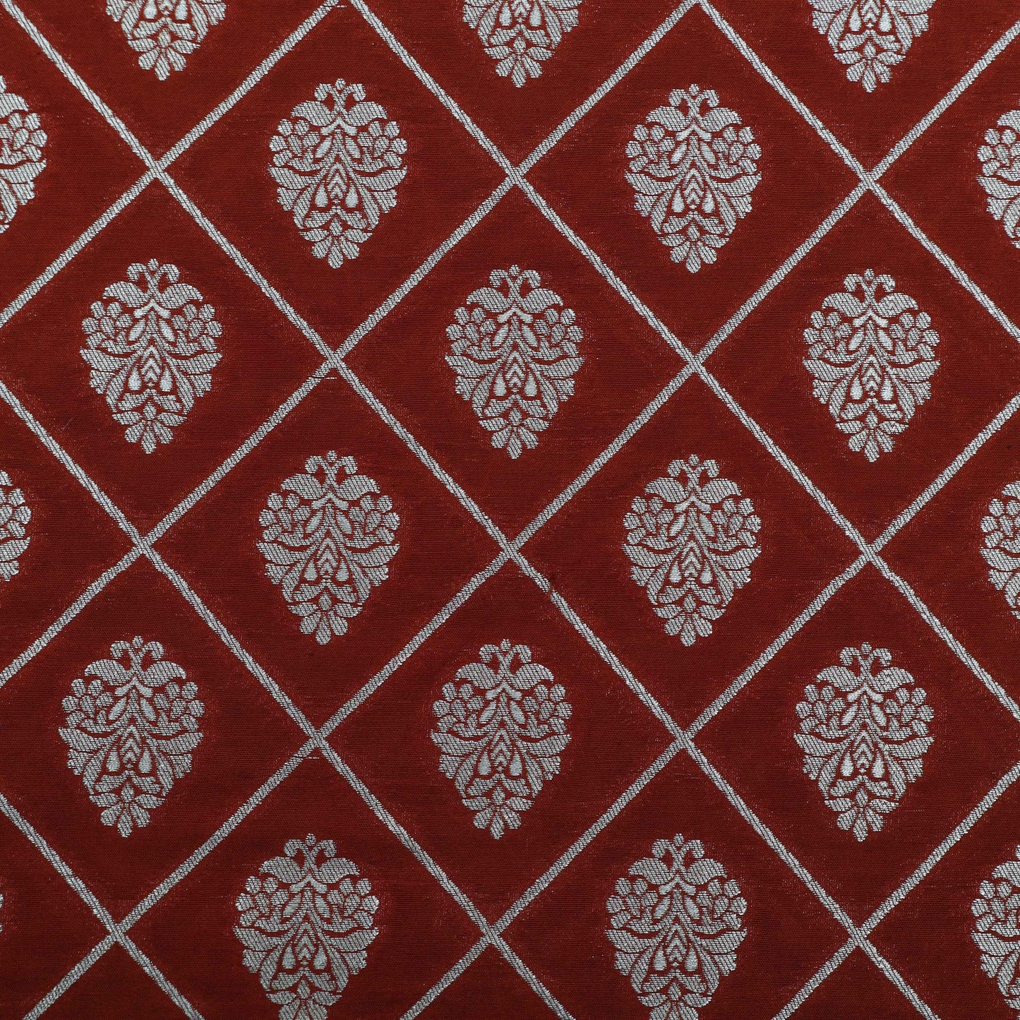 Rust Color Brocade Fabric