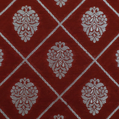 Rust Color Brocade Fabric