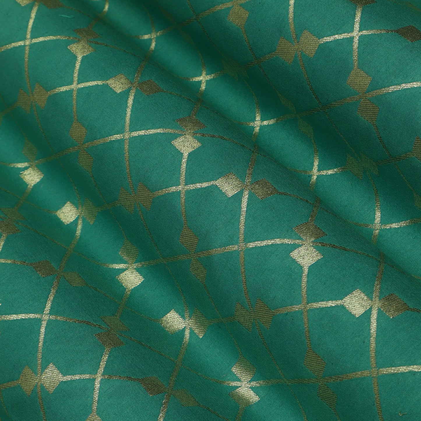 Rama Green Color Brocade Fabric