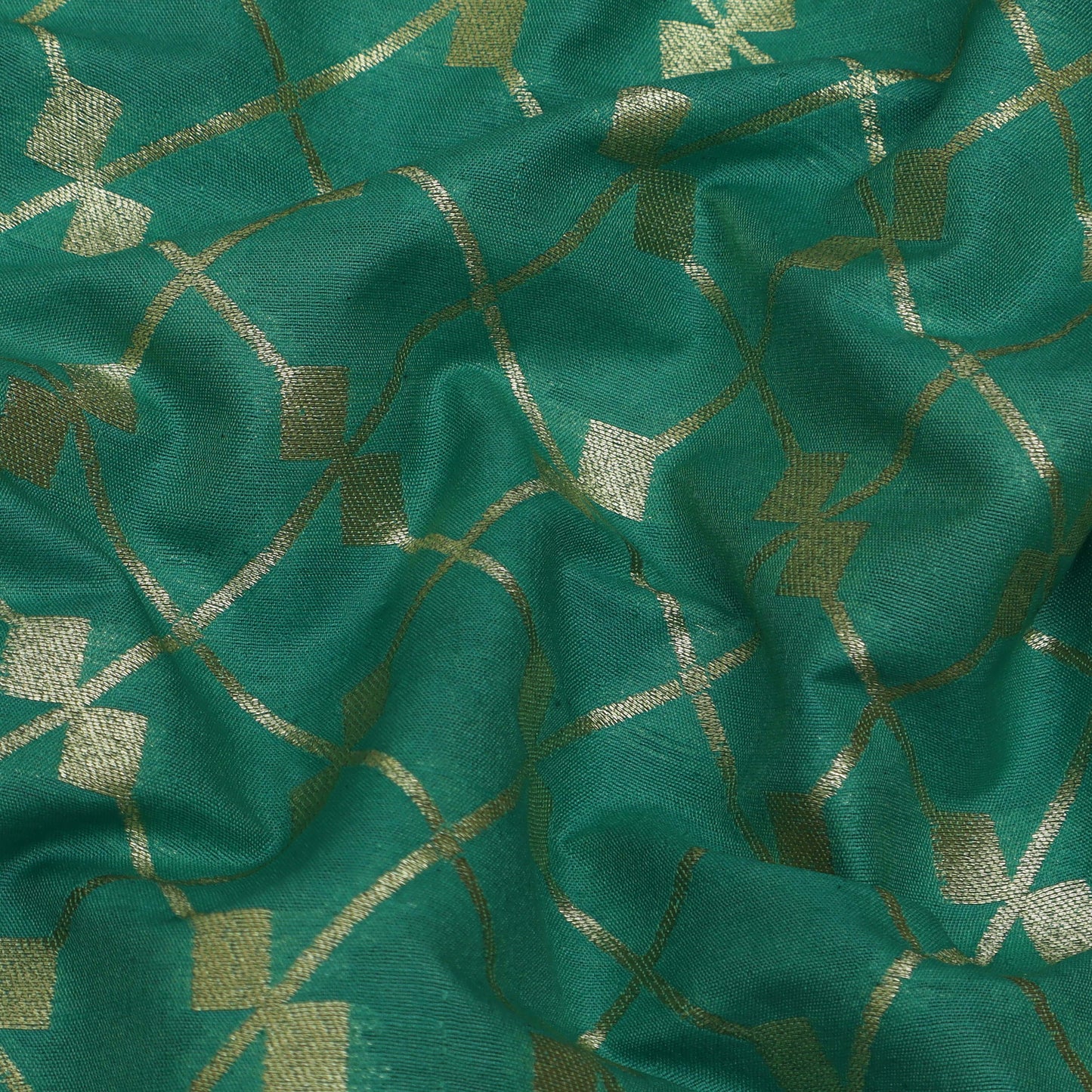 Rama Green Color Brocade Fabric