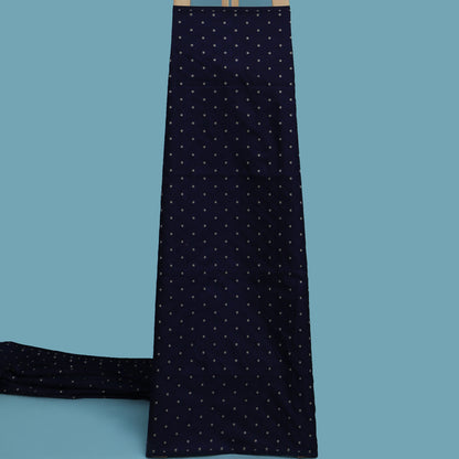 Navy Blue Color  Brocade Fabric