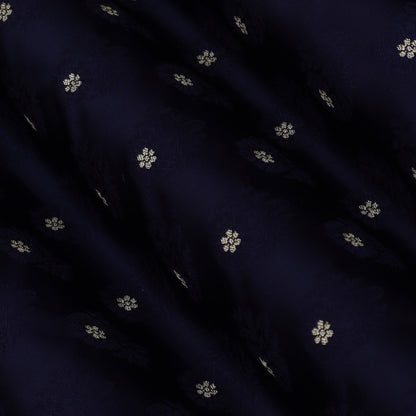 Navy Blue Color  Brocade Fabric