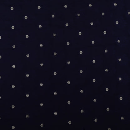 Navy Blue Color  Brocade Fabric