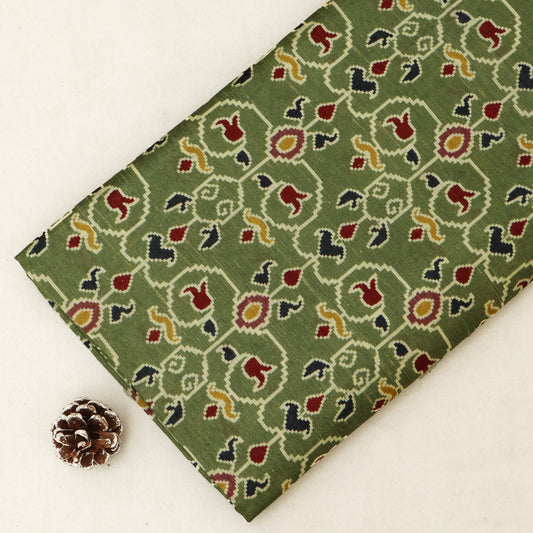 Raw Silk Ikkat Print Fabric