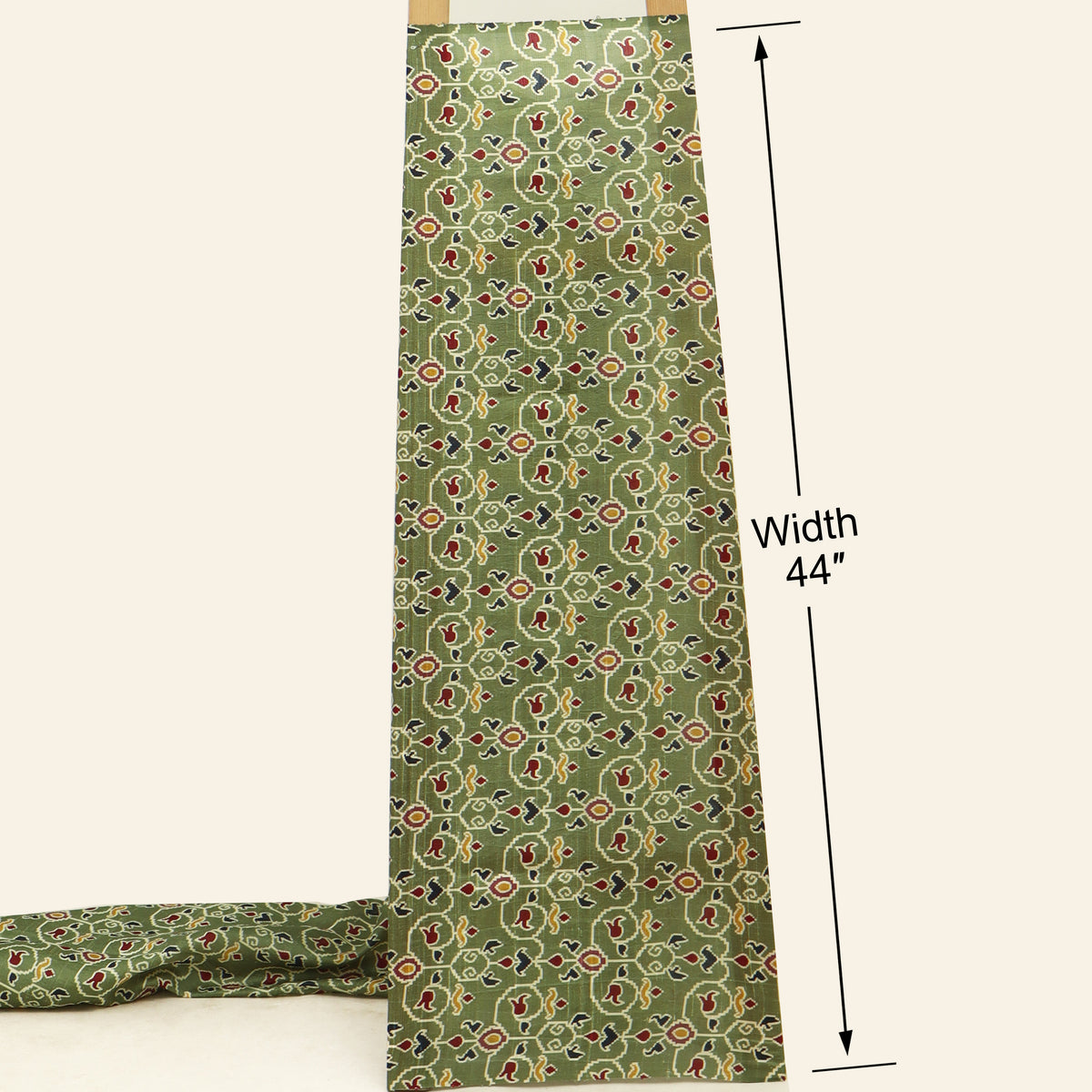 Raw Silk Ikkat Print Fabric