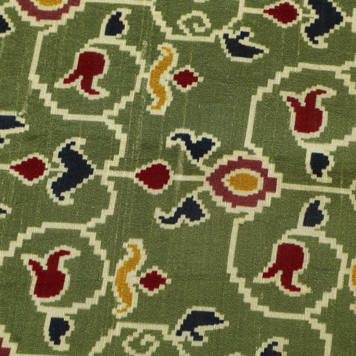 Raw Silk Ikkat Print Fabric