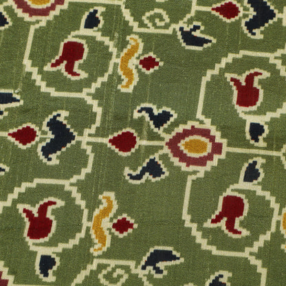 Raw Silk Ikkat Print Fabric