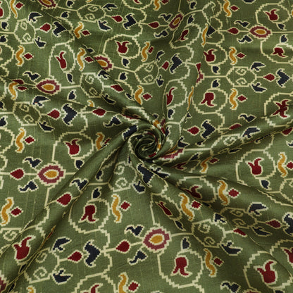 Raw Silk Ikkat Print Fabric