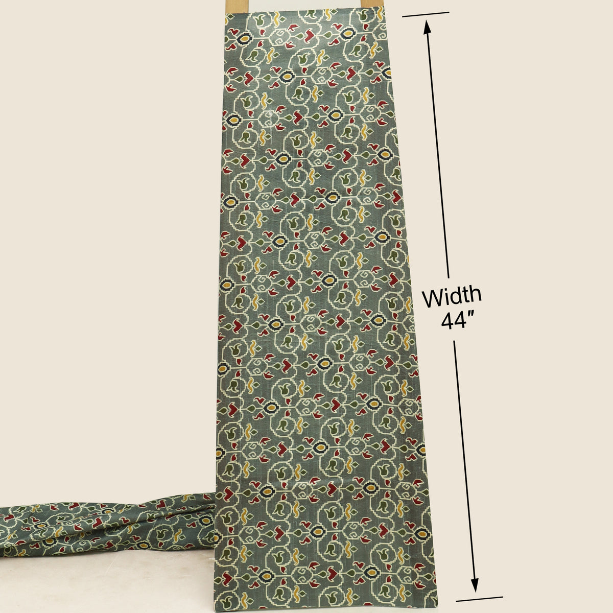 Raw Silk Ikkat Print Fabric