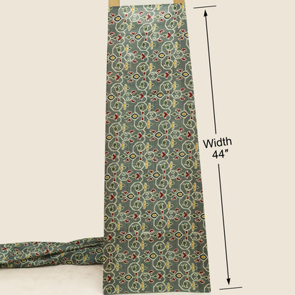 Raw Silk Ikkat Print Fabric
