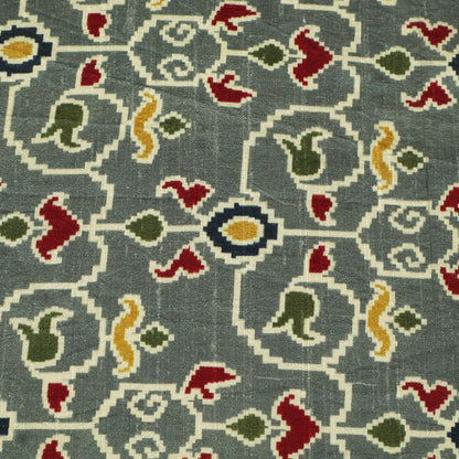 Raw Silk Ikkat Print Fabric