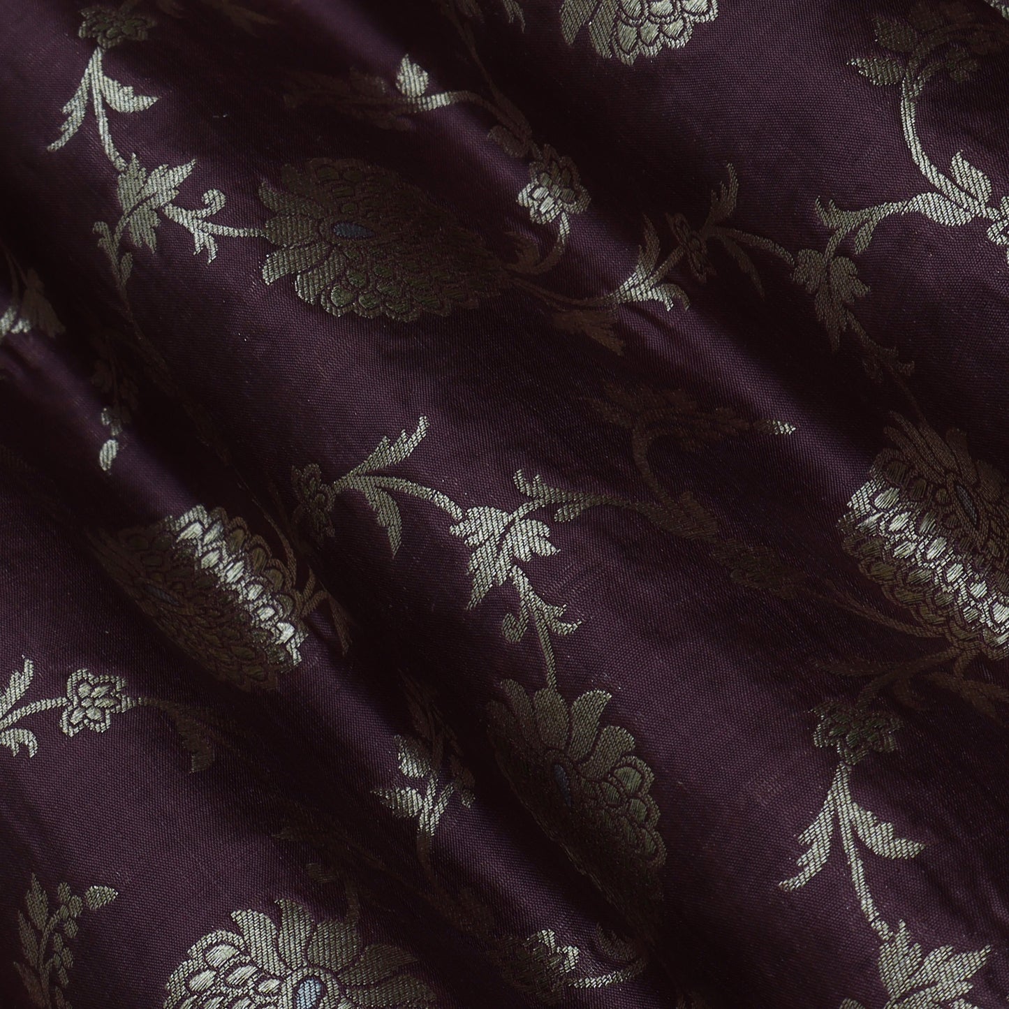 Wine Color Brocade Fabric